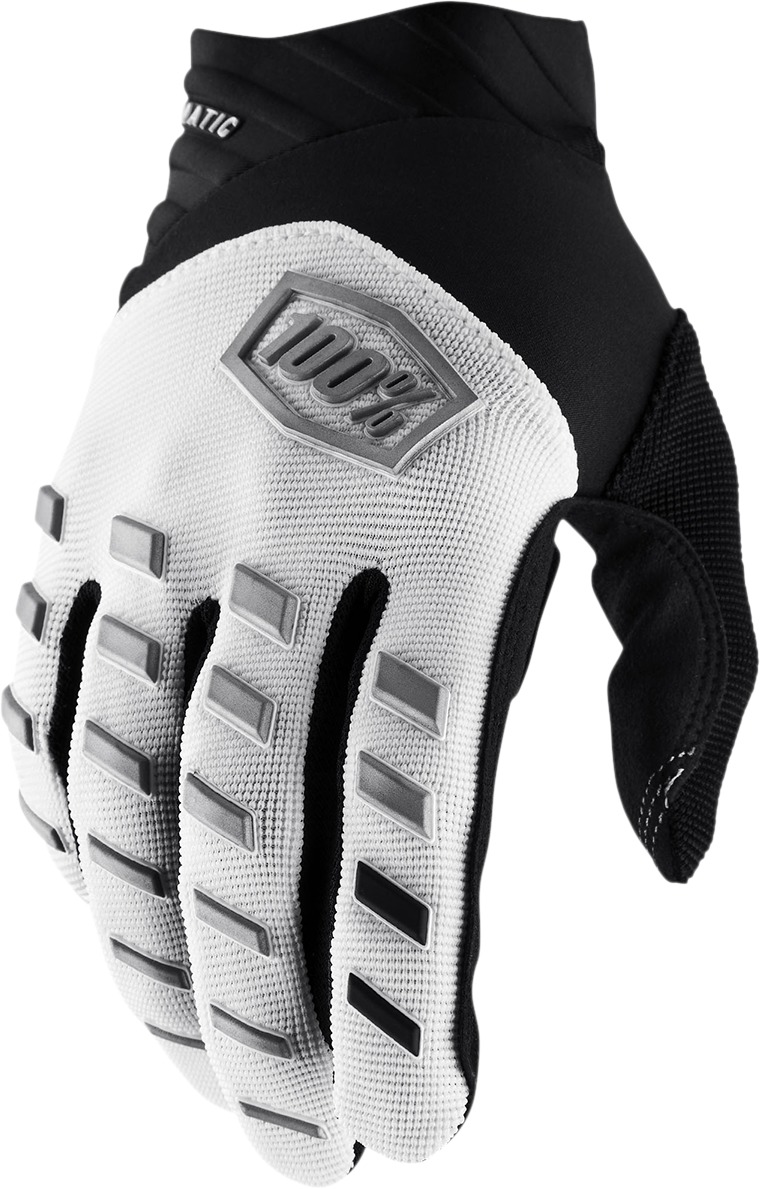 100% Airmatic Gloves White Men's Size S - Men's vented off-road gloves, size S, white - Click Image to Close