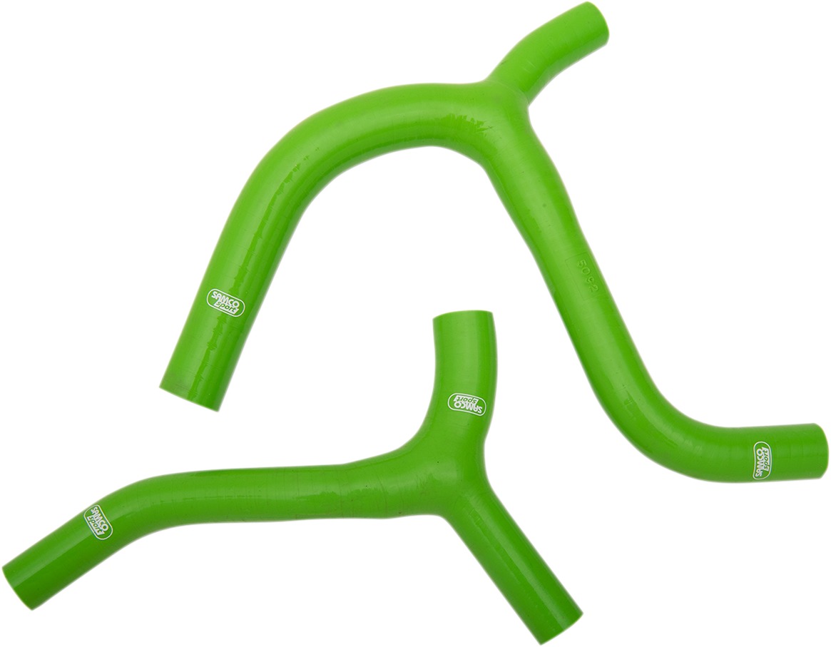 Moose Race "Y" Radiator Hose Kit Green Silicone Fits 19-21 Kawasaki KX450 - Click Image to Close