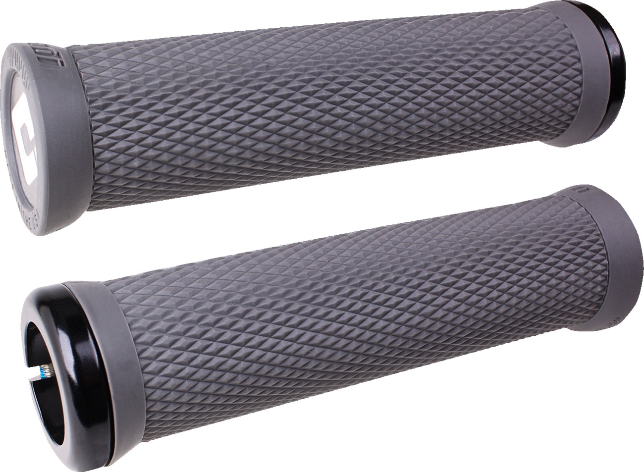 ODI Elite Motion v2.1 Lock-On Grips Gray/Black - Slim lock-on bicycle grips in gray/black - Click Image to Close