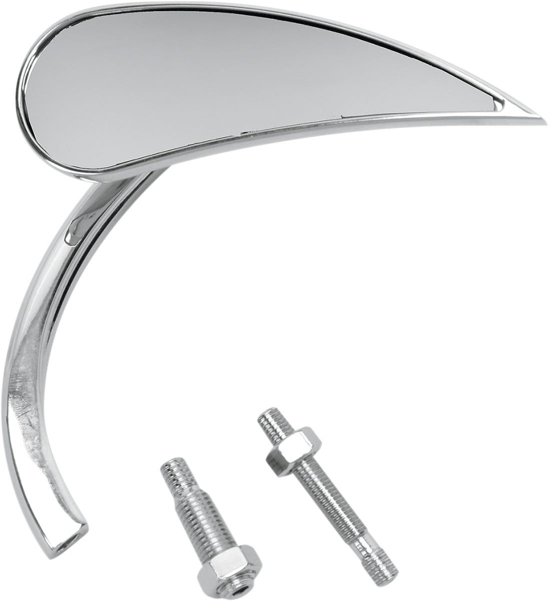 Arlen Ness Chrome Teardrop Diecast Mirror Right, 4-1/2"x1-1/2" - Click Image to Close