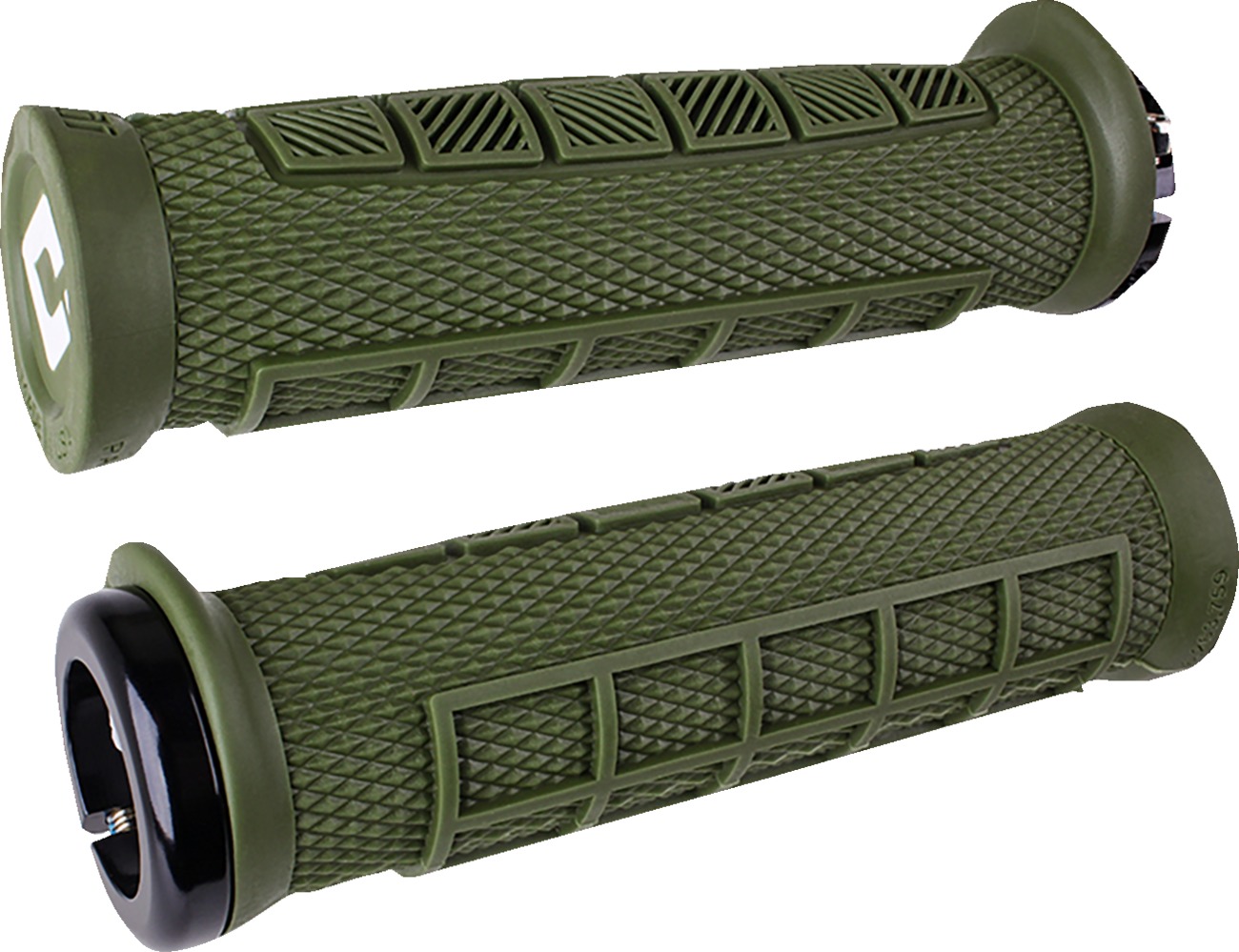 ODI Elite Pro v2.1 Lock-On Grips Black/Green Pair - Ergonomic lock-on grips for bicycles, Black/Green - Click Image to Close