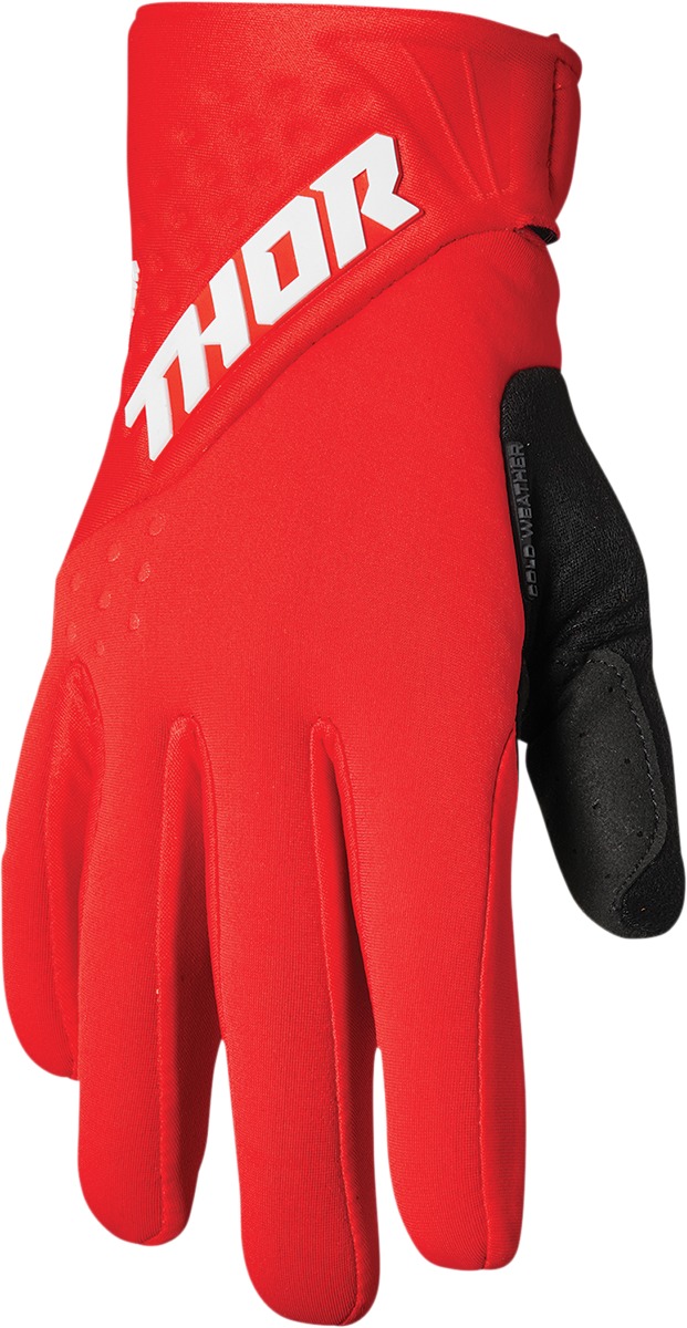 THOR Spectrum Cold Weather Gloves Men's XS Red/White - Cold weather riding gloves - Click Image to Close
