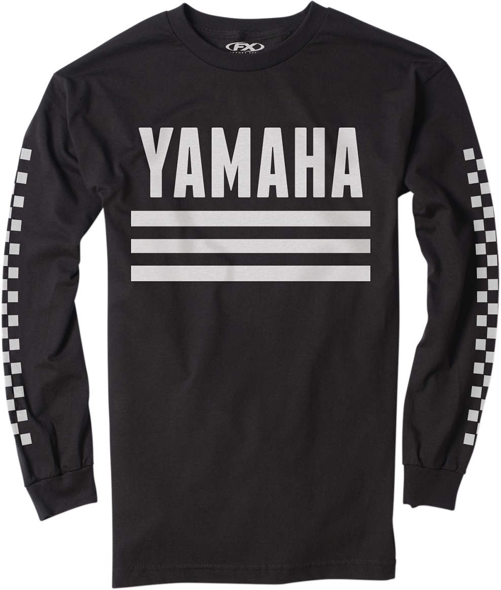 Men's Yamaha Racer Long Sleeve Tee - Yam Racer Ls Tee Blk Xl - Click Image to Close