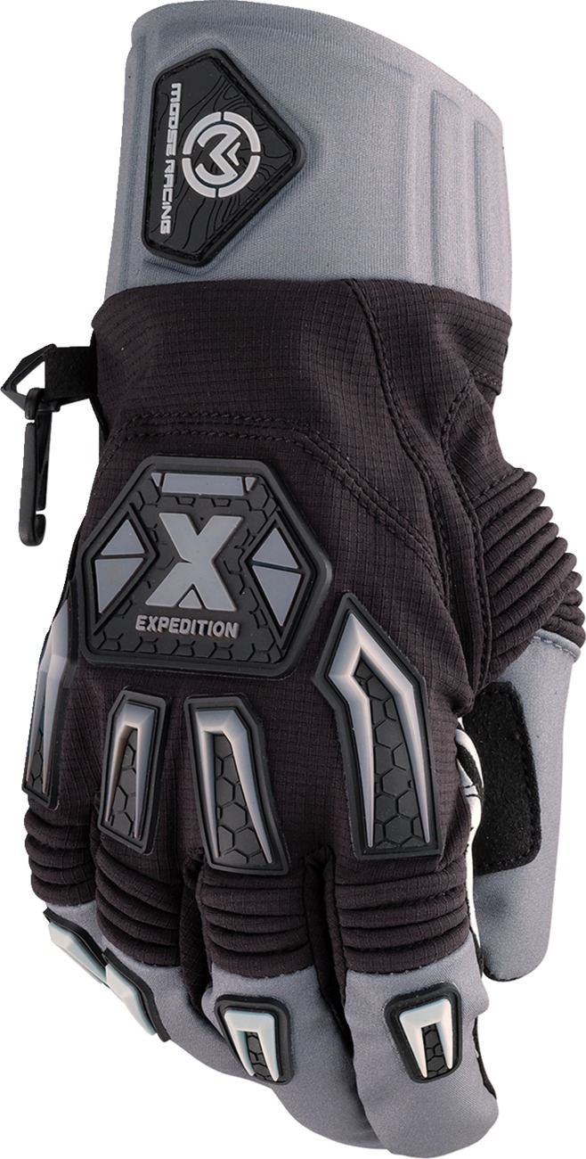 Moose Expedition Men's Gloves Black/Gray XL - Men's XL black/gray off-road gloves - Click Image to Close
