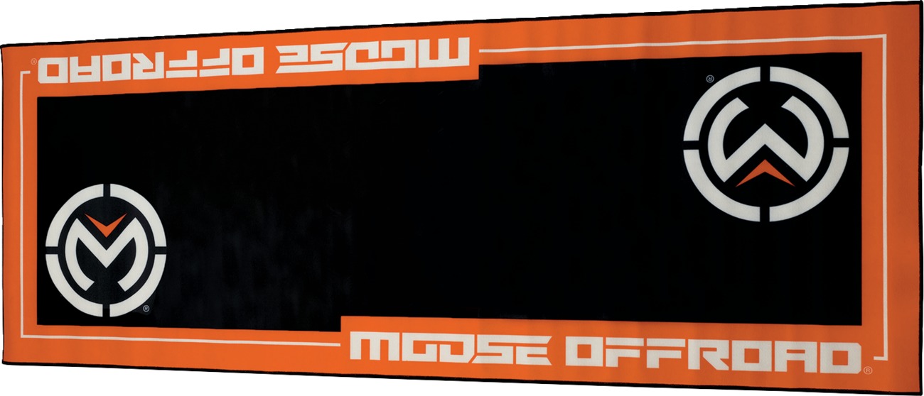 Moose Offroad Bike Pad Floor Mat Orange Black 31.5in x 78.75in - Absorbent bike pad mat for shops and pits - Click Image to Close