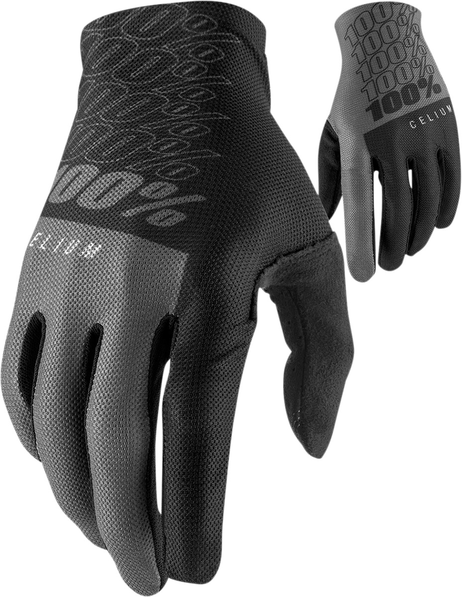 100% Men's Celium Gloves Black/Grey 2XL - Off-Road, ATV, Motocross - Click Image to Close
