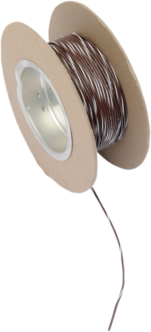 Brown / White 18 Gauge Color Match Primary Wire - 100' Spool - Click Image to Close