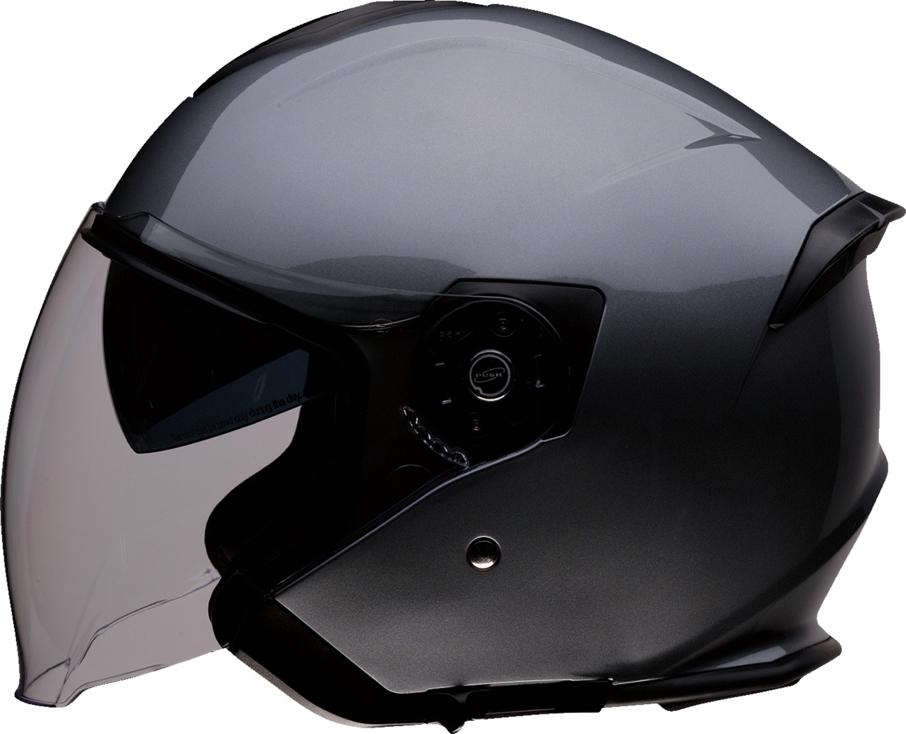 Z1R Road Maxx 2.0 Helmet 3XL Gloss Dark Silver - Open-face helmet with sun visor - Click Image to Close