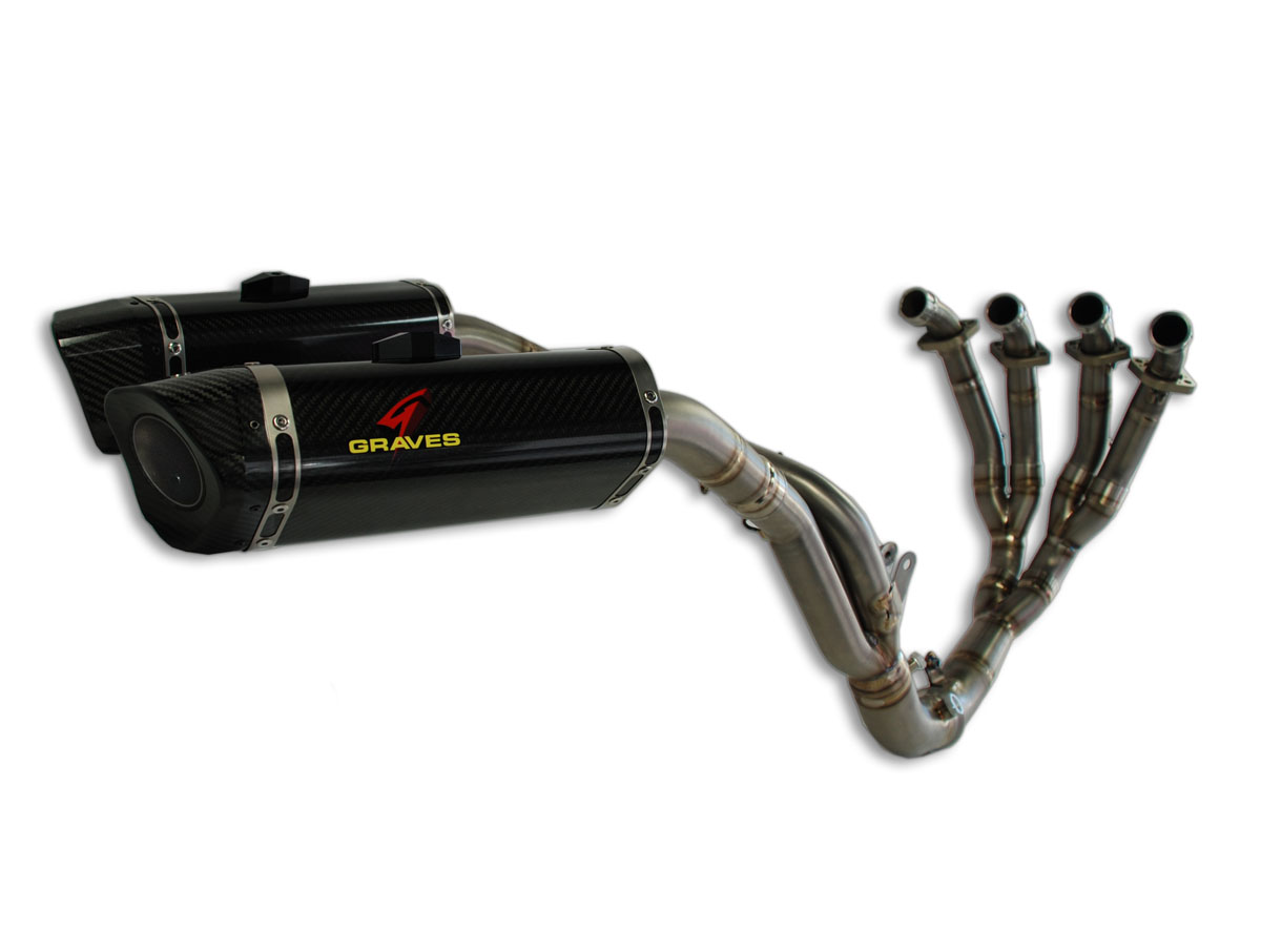Graves Carbon Fiber Dual Full Exhaust System For 09-14 Yamaha R1 - Click Image to Close