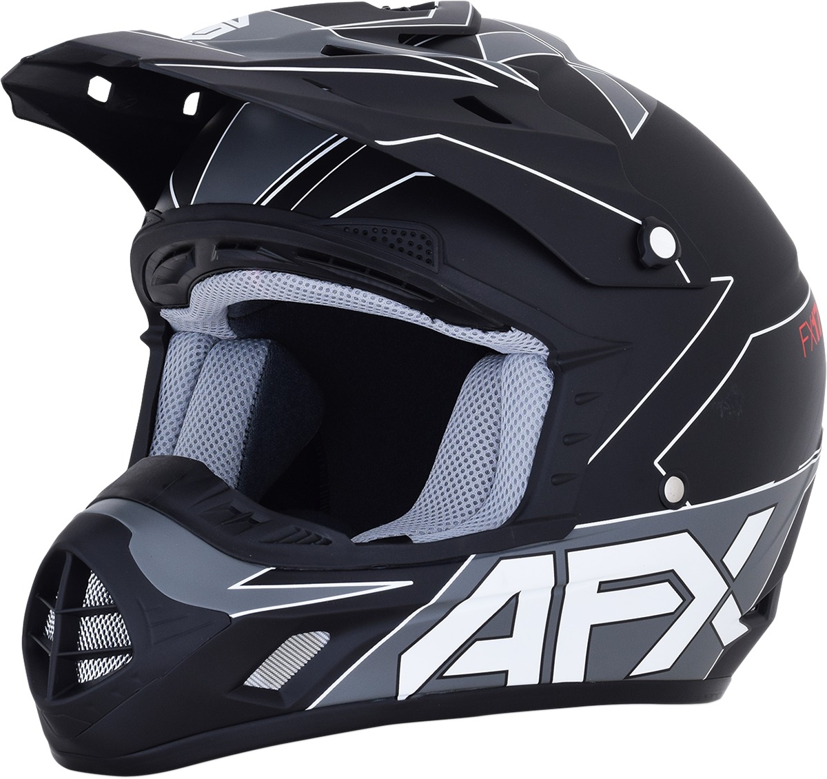 FX-17 Full Face Offroad Helmet Matte Black Medium - Click Image to Close