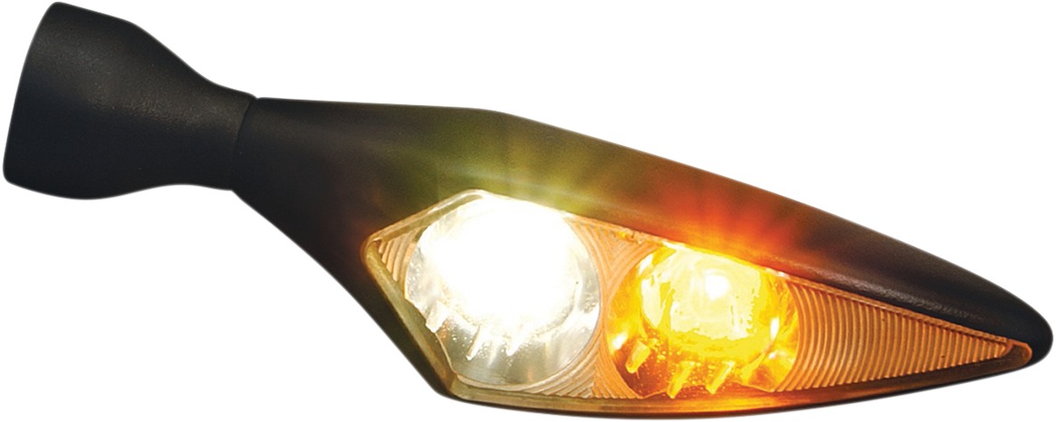 Kuryakyn Micro Rhombus Rear Left Red/Red/Amber Chrome Light - Click Image to Close