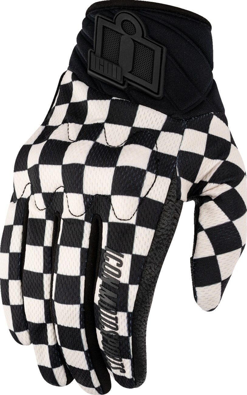 ICON Women's Anthem3 CX Gloves XS Black/White - Breathable sport riding gloves - Click Image to Close