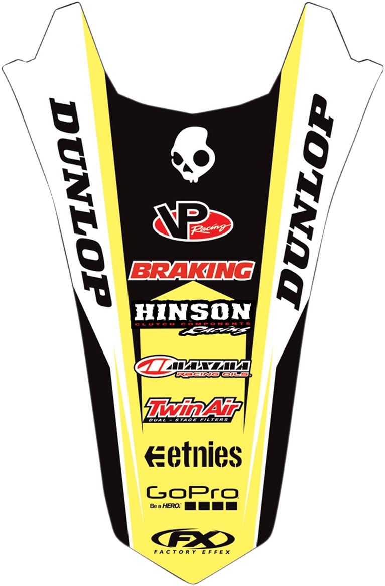 Factory Effex Rear Fender Graphics Yellow Fits 2016 Suzuki - Click Image to Close