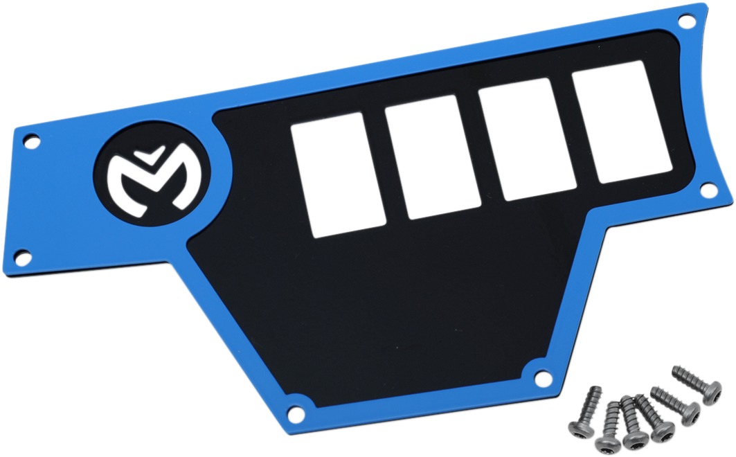 Moose Dashplate Left Blue 4Switch Large Fits 15-19 Polaris RZR 900/1000 - Click Image to Close