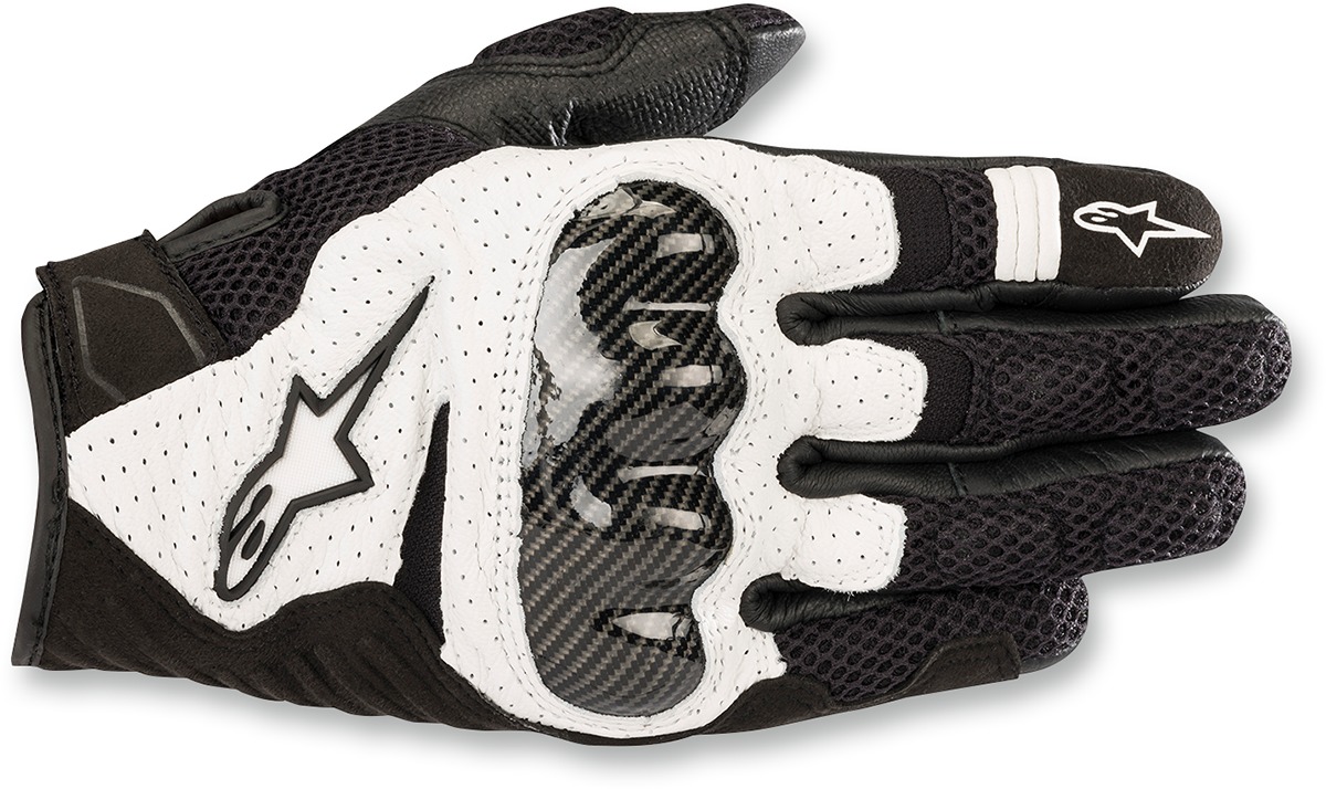 SMX1 Air V2 Motorcycle Gloves Black/White Large - Click Image to Close