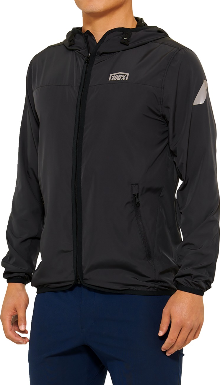 100 Percent Klutch Jacket Black XL Men's Hooded Windbreaker - Hooded windbreaker, XL, Black, Men's - Click Image to Close