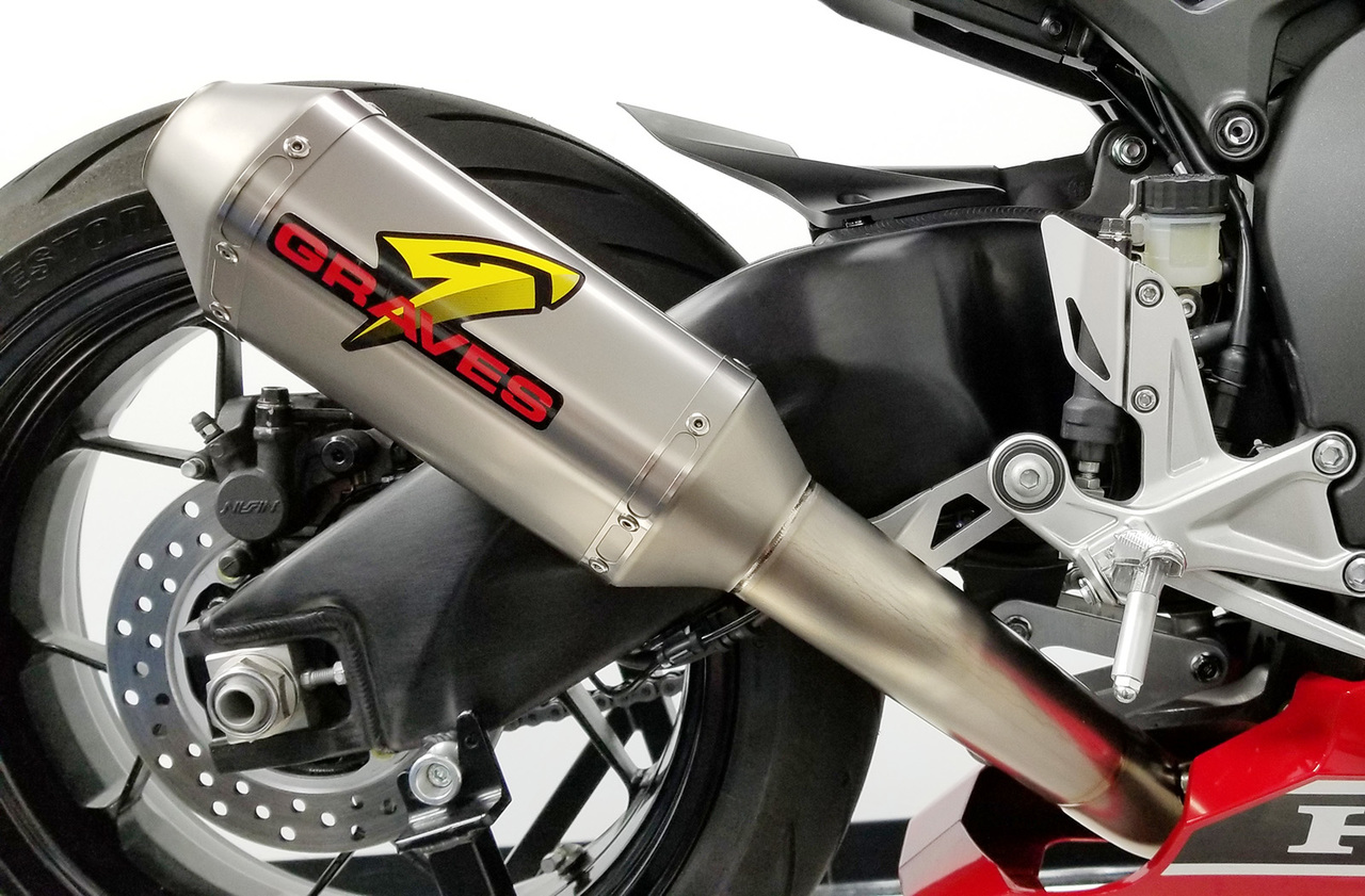 Graves Cat Back Slip-On Exhaust Silver Fits 17-19 Honda CBR1000RR - Click Image to Close