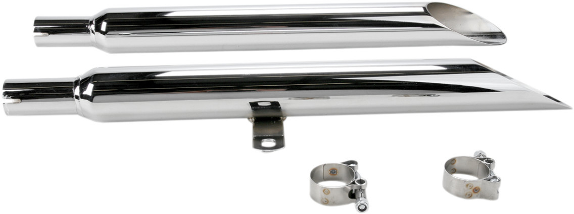 Rumblers Slash Cut 3/4 Slip On Exhaust - For 98-03 Yamaha XVS650 V-Star 650 - Click Image to Close