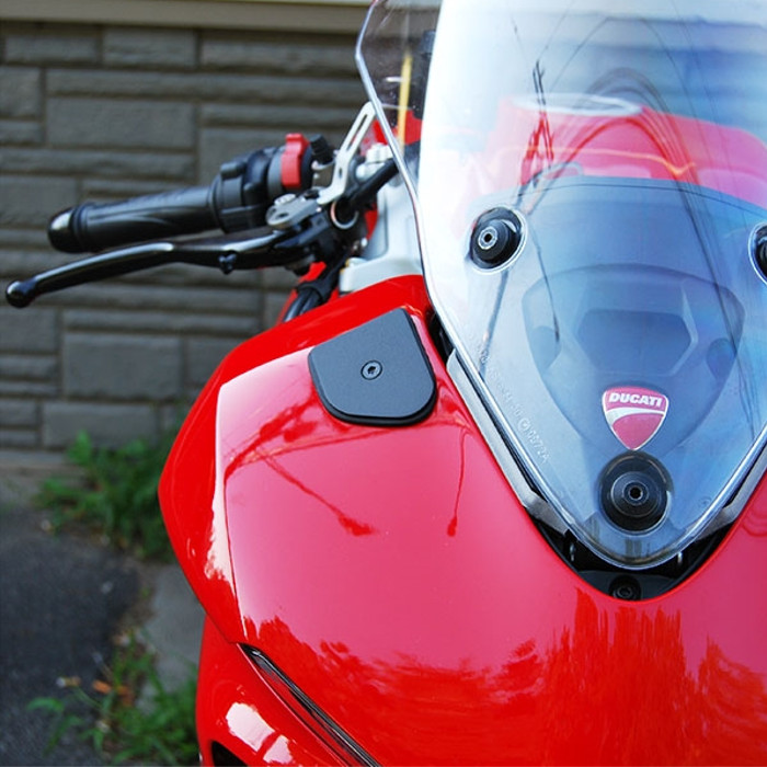 Mirror Block Off Plates - 17-21 Ducati Supersport 939 - Click Image to Close