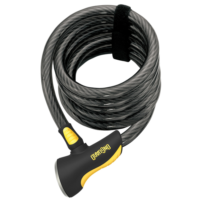 OnGuard Doberman 6' x 12mm Armored Coil Cable Lock for Motorcycle Scooter ATV - Click Image to Close