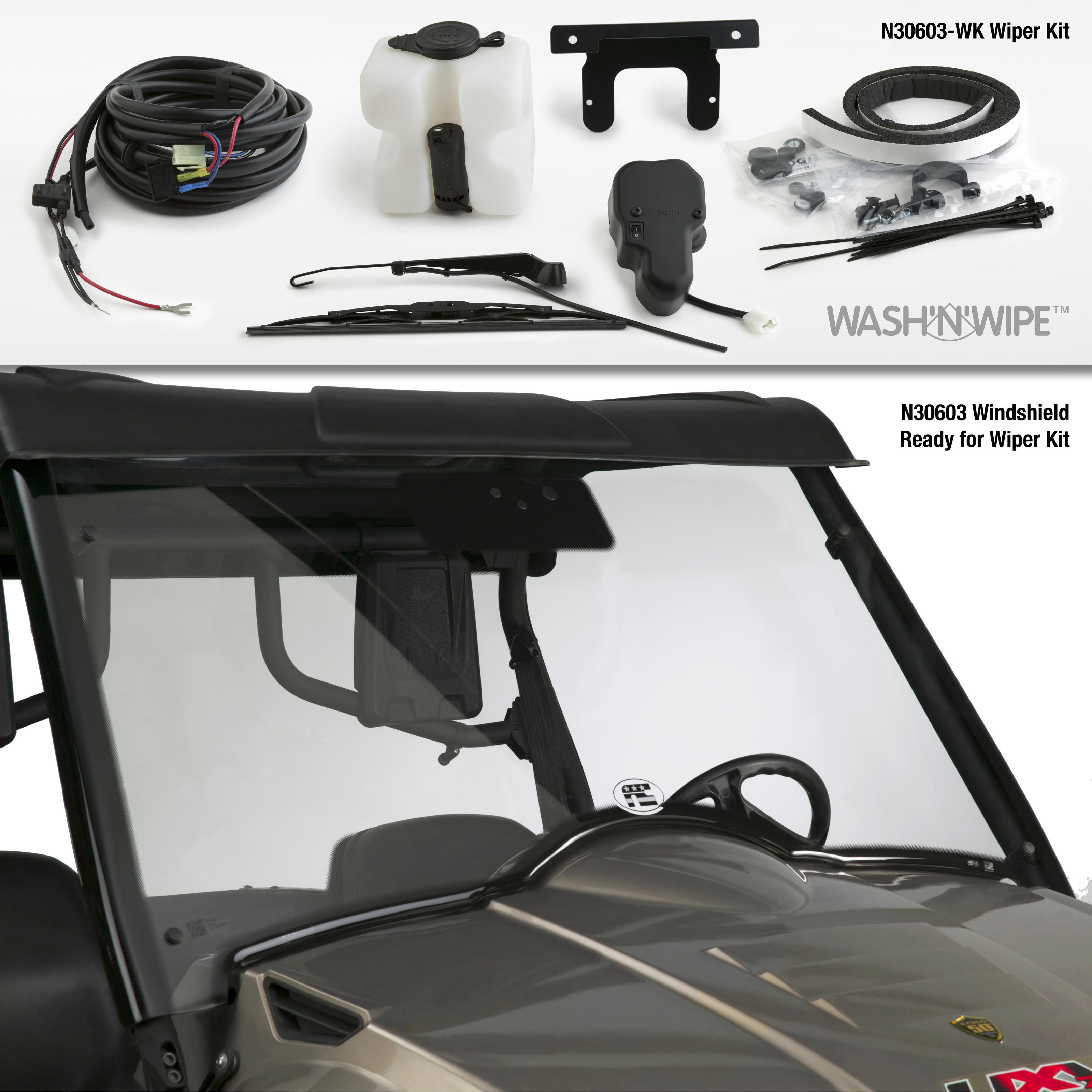Wash N Wipe Wiper Kit Fits Kymco UXV 700 - Click Image to Close
