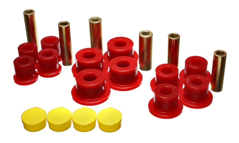 Red Rear Leaf Spring Bushing Set Fits 02-05 Dodge Ram 1500 2WD - Click Image to Close