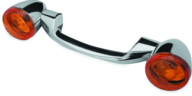 Bikers Choice Chr Turnsgnl Bar Kt Amber Lens - Click Image to Close