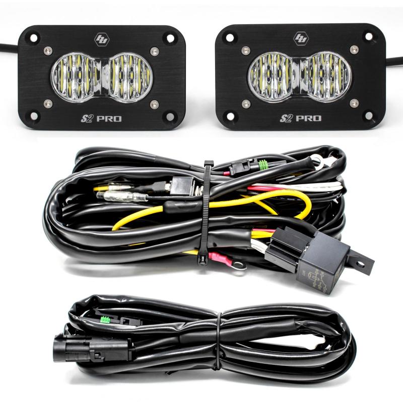 Baja Designs S2 Pro Wide Cornering Flush Mount LED Light Pod Kit (Pair) - Click Image to Close