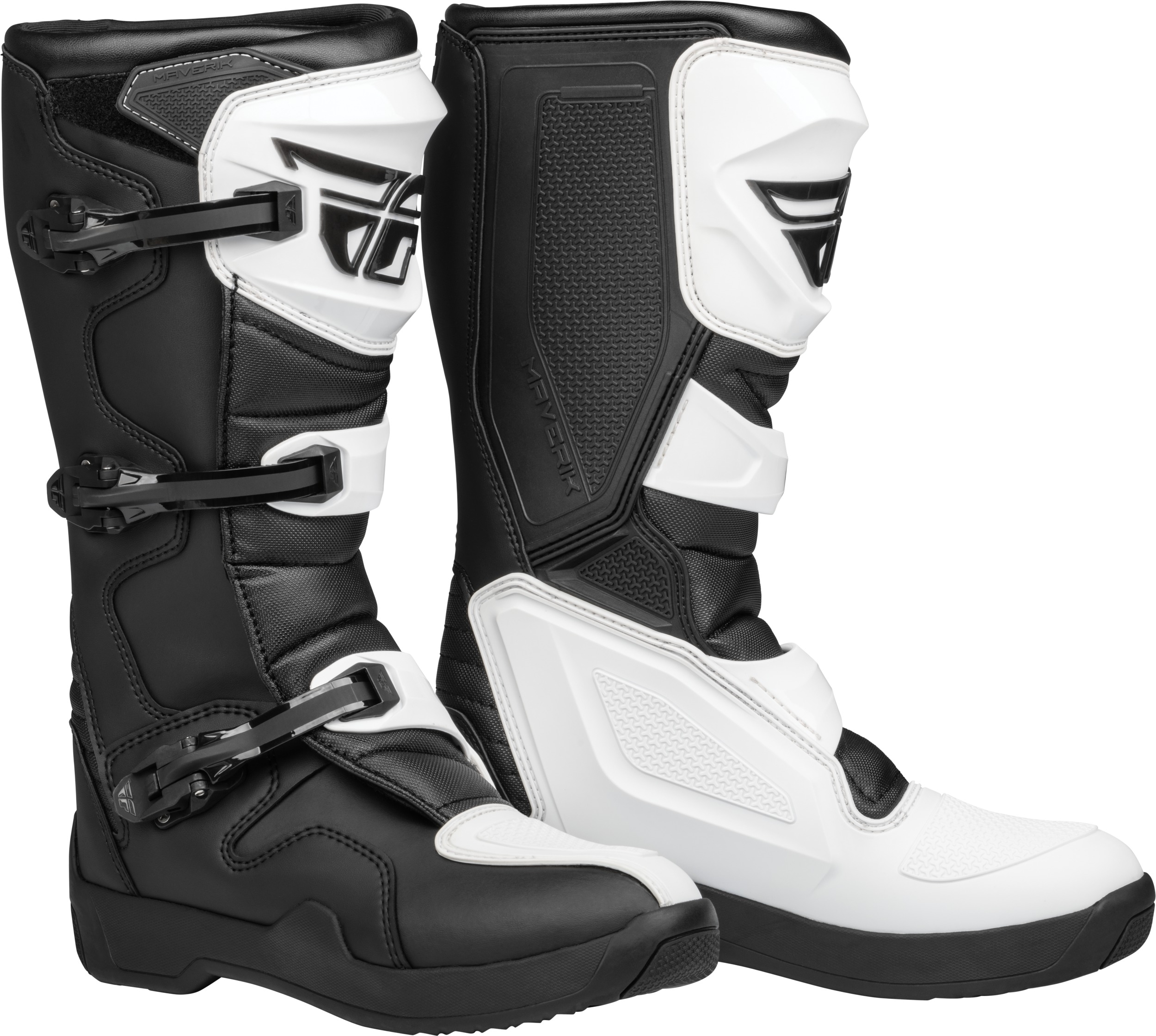 Fly Racing Maverik LT Boot White/Black Size 7 - White/Black offroad boots, size 7 - Click Image to Close