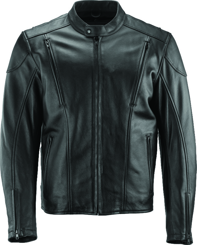 Original Kuryakyn Race Leather Jacket Black 4XL Men's - Men's 4XL black leather jacket with vents and liner - Click Image to Close