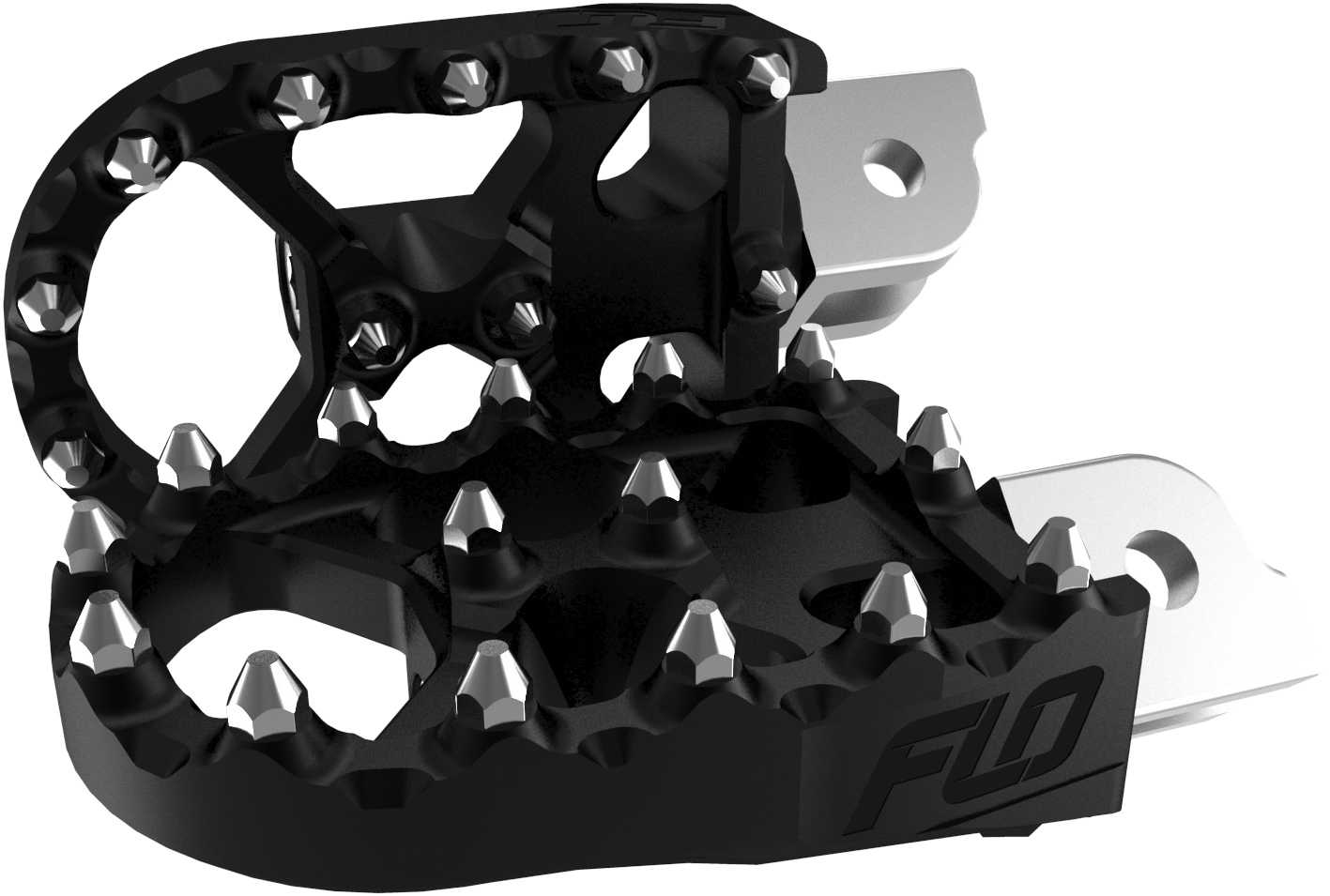 FLO Motorsports Moto Style Footpeg Set Black M8 For Harley Softail - Black Moto footpegs for Harley Softail models - Click Image to Close