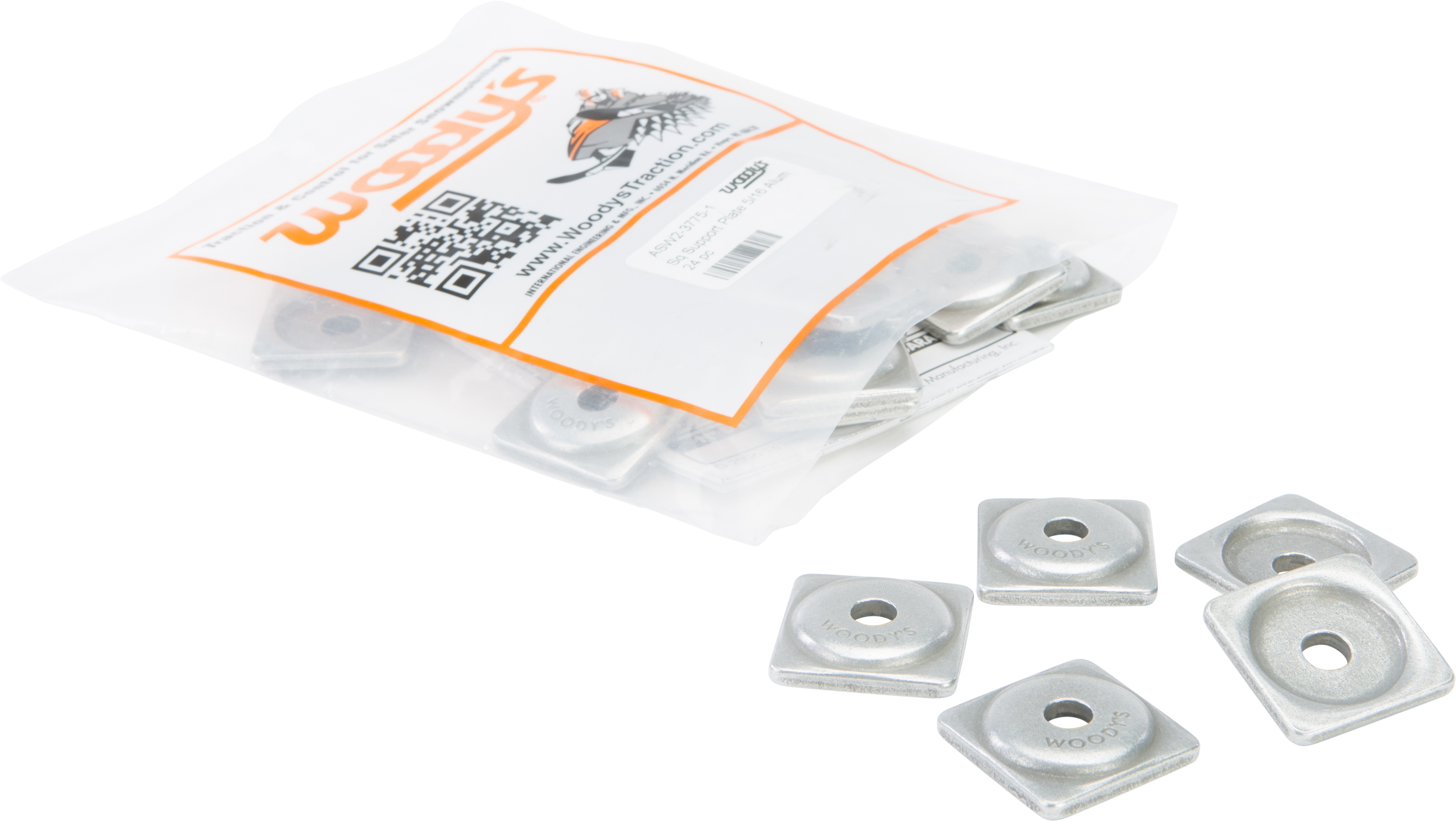 Woody's Square Digger Support Plates 5/16" Natural Aluminum 24Pk - Click Image to Close