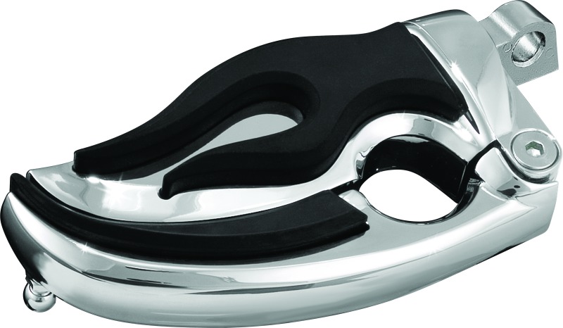Kuryakyn Flamin Switchblade Footpegs Chrome with Male Mount Adapter - Click Image to Close