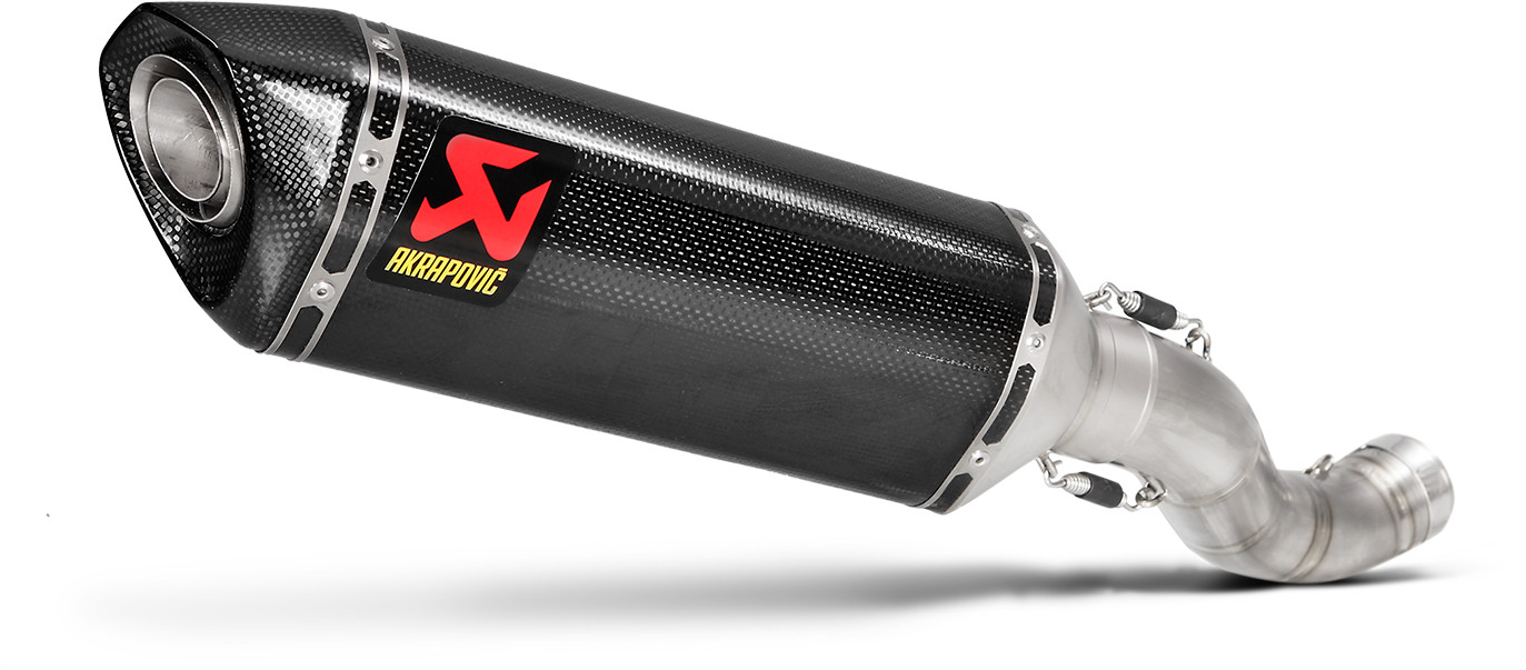 Akrapovic Slip-On Exhaust Titanium/Carbon Fiber Fits 15-16 Aprilia RSV4 - Click Image to Close
