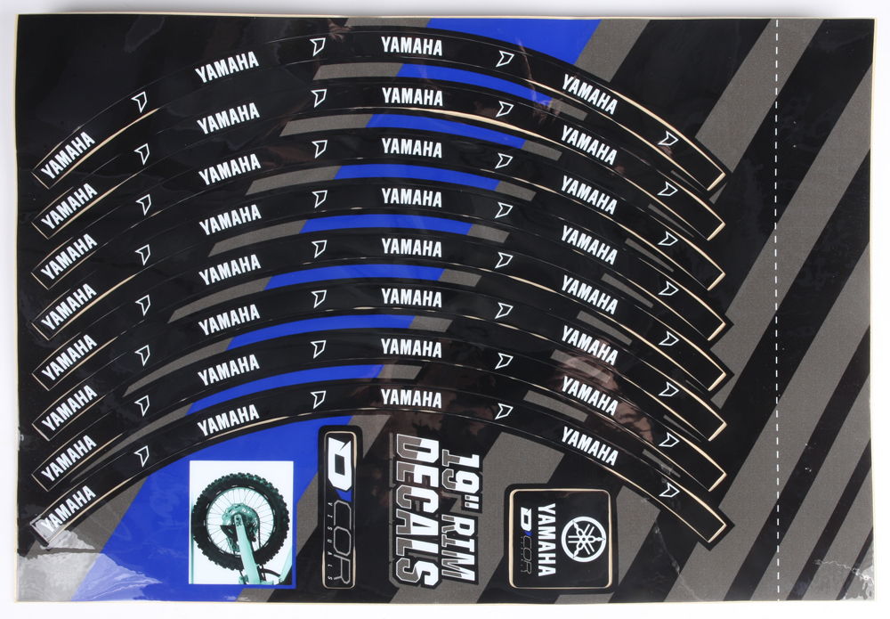 D'Cor 19" Yamaha Logo Rear Rim Decals Fits 1990-2017 Yamaha YZ - Click Image to Close