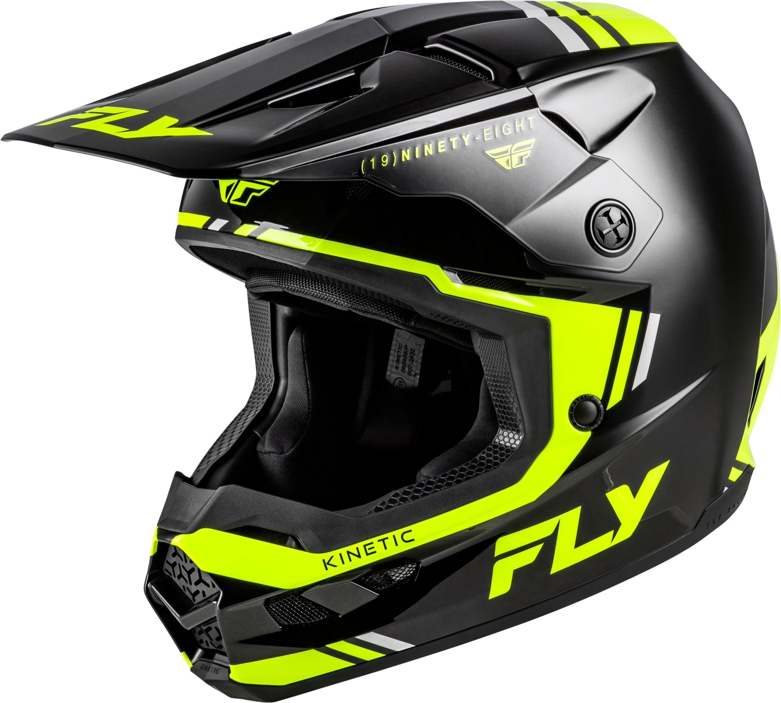 Fly Racing Kinetic Verdict Helmet Black/Hi-Vis/Grey LG - DOT & ECE helmet with advanced ventilation - Click Image to Close