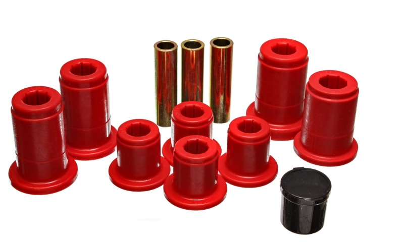 Front Control Arm Bushing Set - Red by Energy Suspension - Click Image to Close