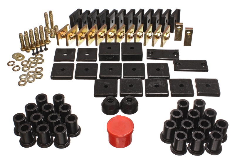 Energy Suspension Hyper-Flex Master Bushing Set Black Fits 64-78 FJ40 - Click Image to Close