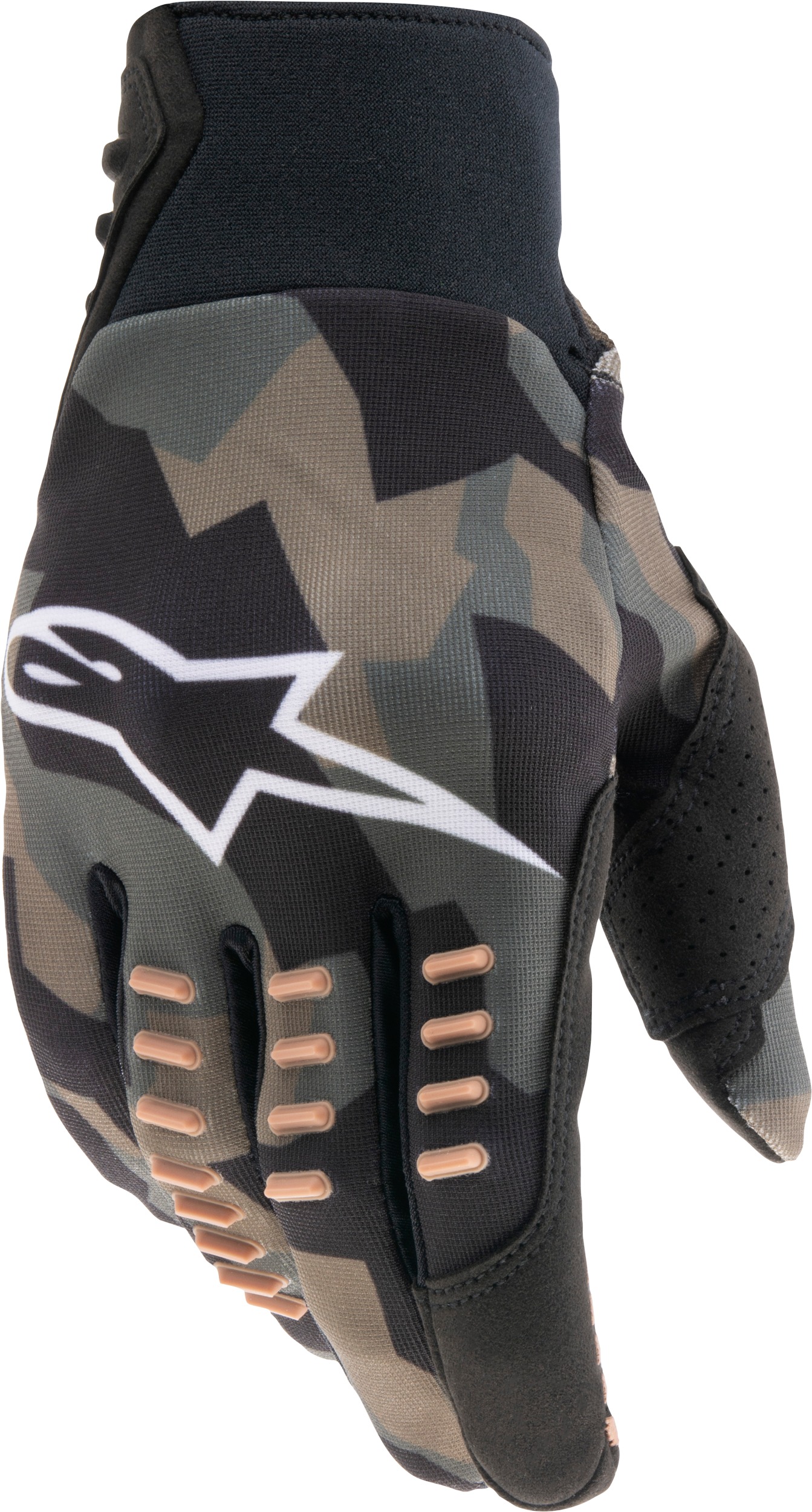Alpinestars SMX-E Gloves Black/Camo/Sand - Medium - Click Image to Close