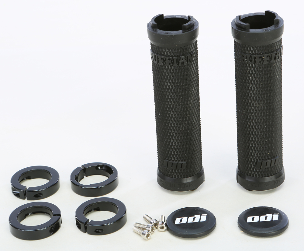 ODI Ruffian No Flange Lock-On Grips Black 130mm - Lock-on handlebar grips in black, 130mm length - Click Image to Close