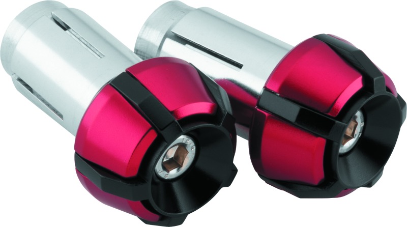 BikeMaster Anti-Vibration Bar Ends Black/Red - Anti-vibration bar ends in black/red by BikeMaster - Click Image to Close