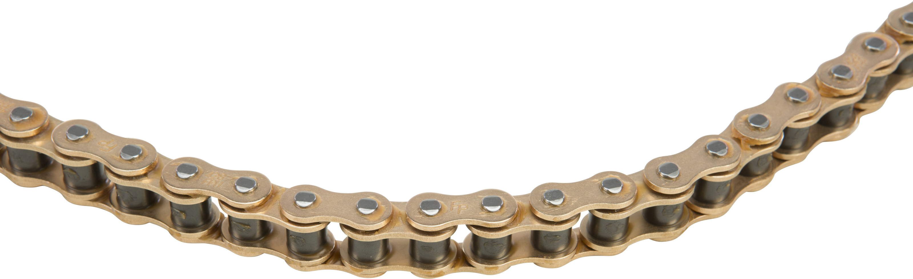 Fire Power Heavy Duty Chain 428x130 Gold Non O-Ring - 428 pitch, 130 link gold heavy duty chain - Click Image to Close