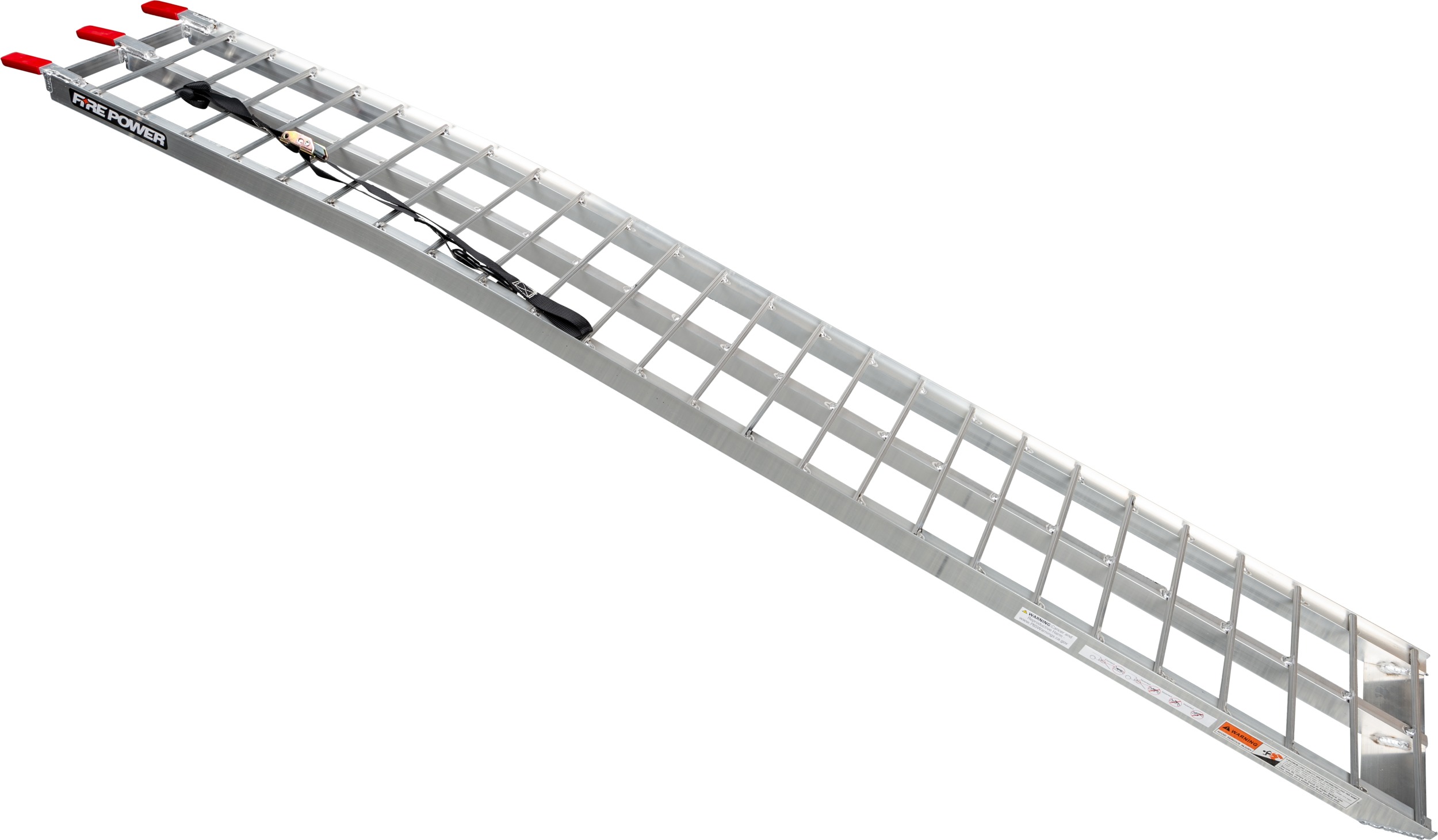 Fire Power Curved Aluminum Loading Ramp 88in x 12in One Piece - 88in x 12in aluminum ramp, 500lb capacity, universal fit - Click Image to Close