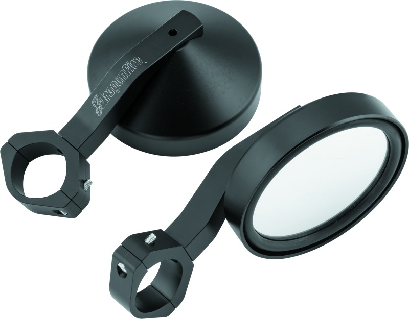 DragonFire Racing SS Series Side View Mirrors Black 1.75-2in Clamp - SuperSport side mirrors, black, 1.75-2in clamp - Click Image to Close