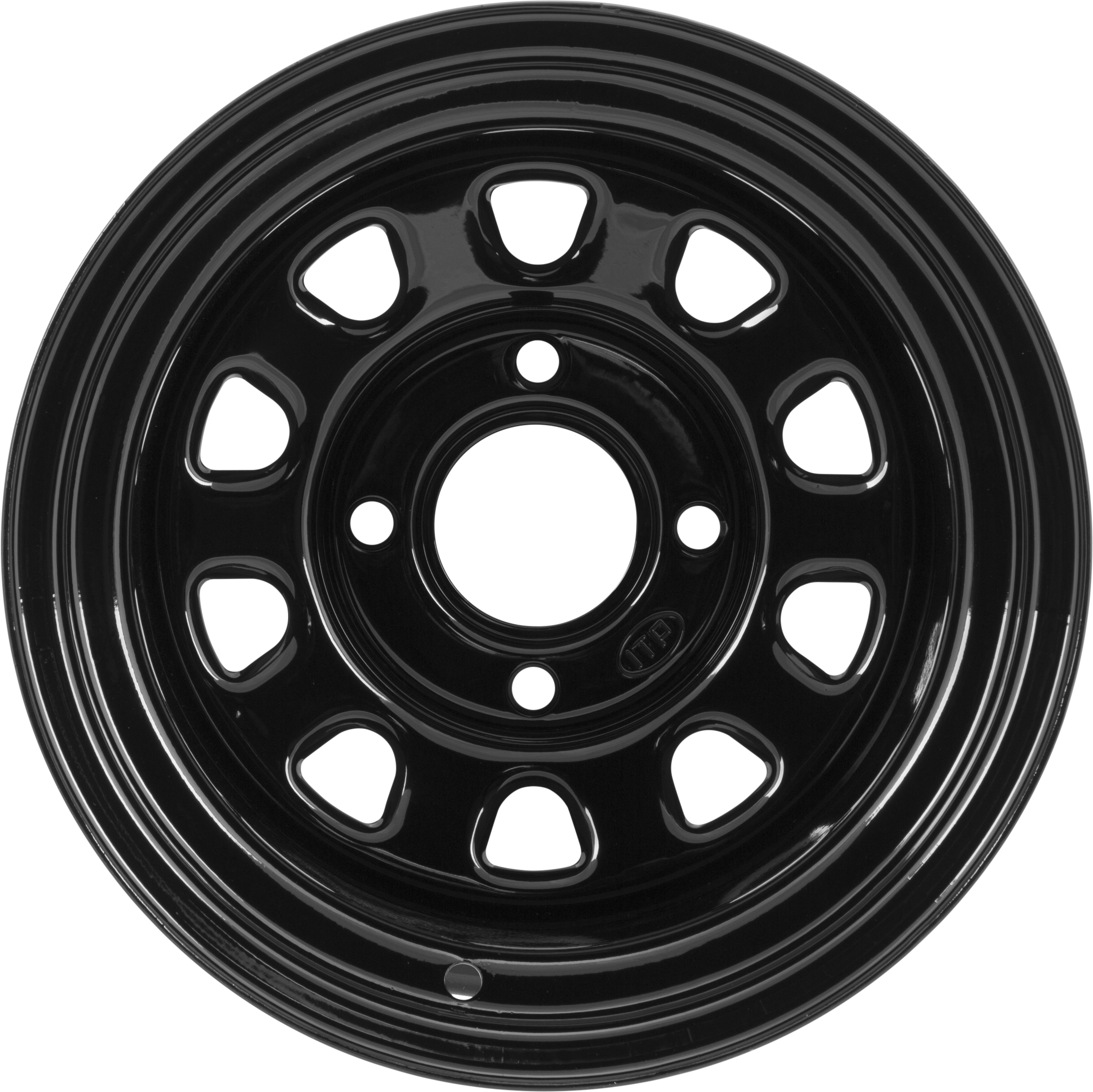 DELTA WHEEL BLACK REAR 12X7 2+5 4/110 - Click Image to Close