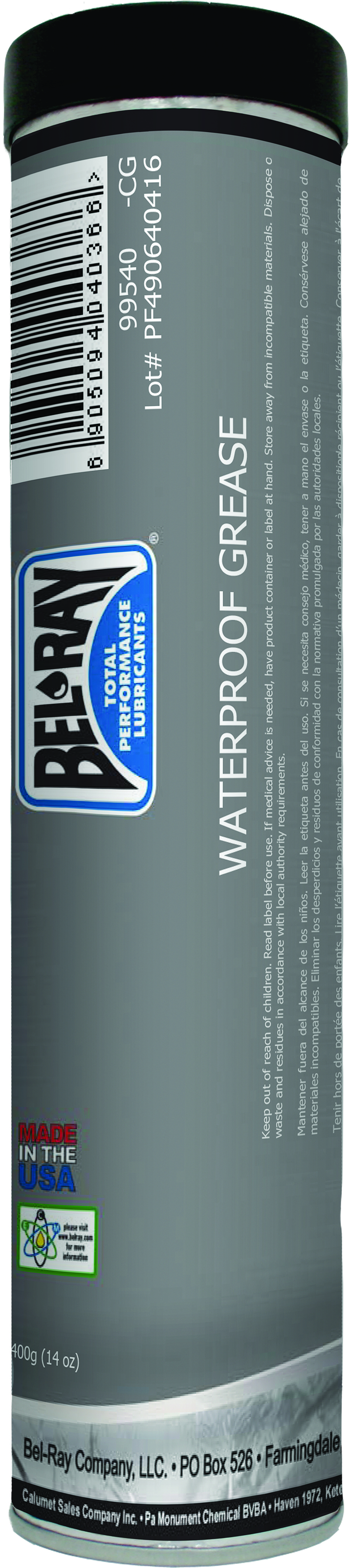 Bel-Ray Waterproof Grease 14oz Cartridge - Waterproof grease for bearings and bushings - Click Image to Close