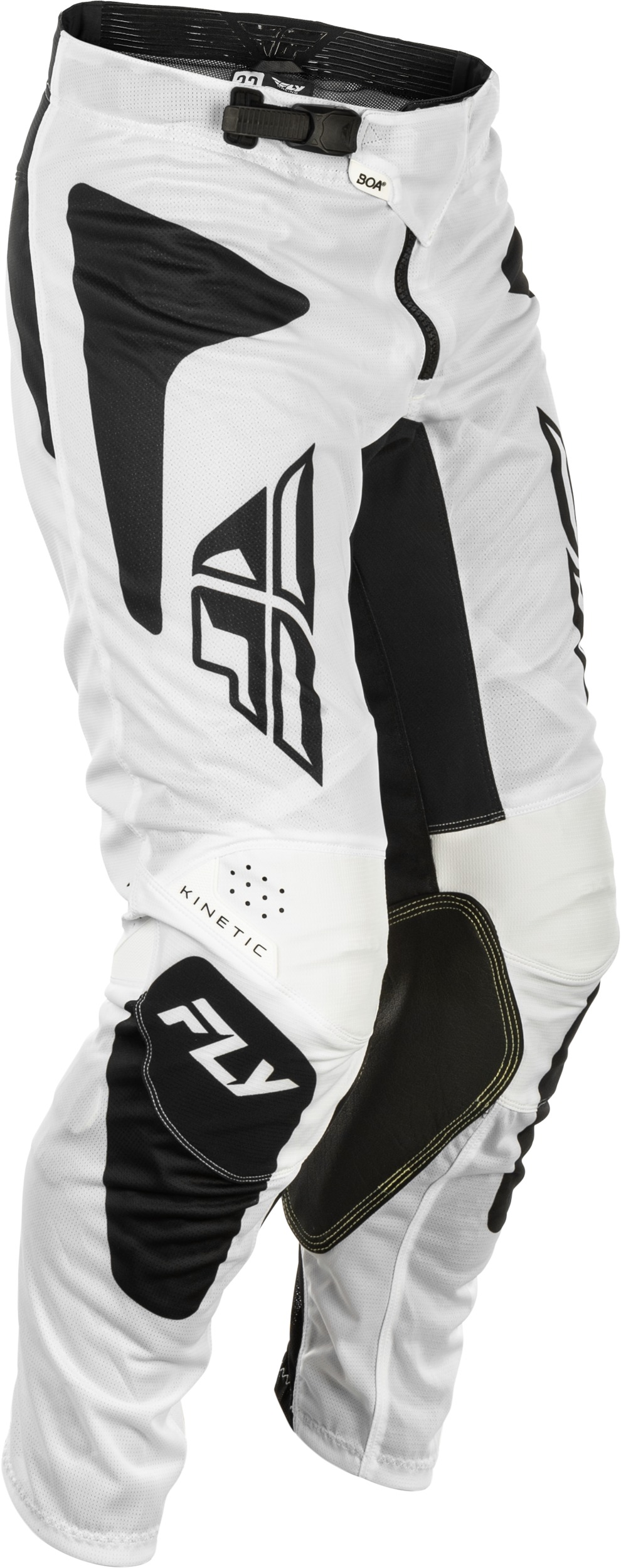 Fly Racing Kinetic Mesh Sym Pants White/Black Size 30 - Lightweight, ventilated MX pants - Click Image to Close