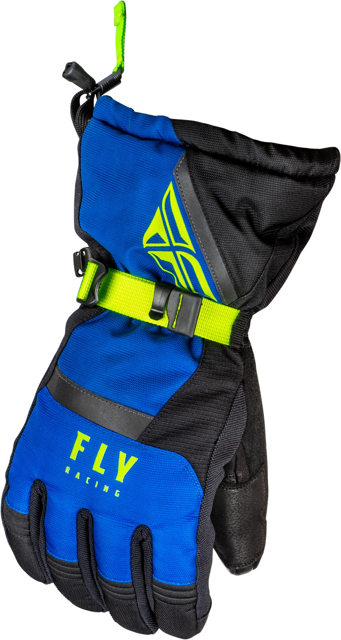 Fly Racing Cascade Gloves Black/Blue/Hi-Vis Medium - Waterproof insulated gloves - Click Image to Close