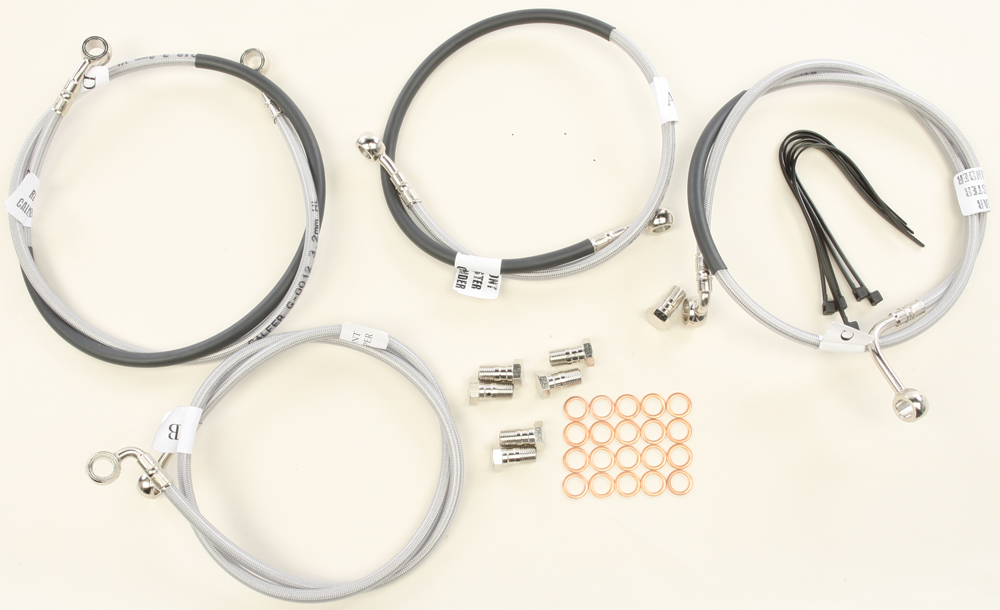 Stainless Steel Front 2-Lines Brake Line Kit - For 2016 KTM RC390 - Click Image to Close