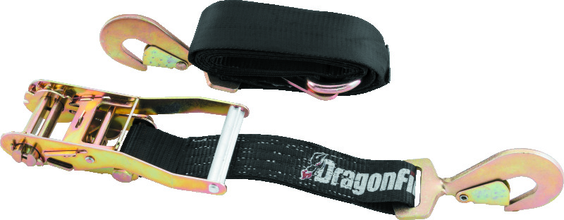 DragonFire Racing 2in Ratchet Strap Heavy Duty Black 10ft - Heavy-duty 2in x 10ft ratchet strap, black - Click Image to Close